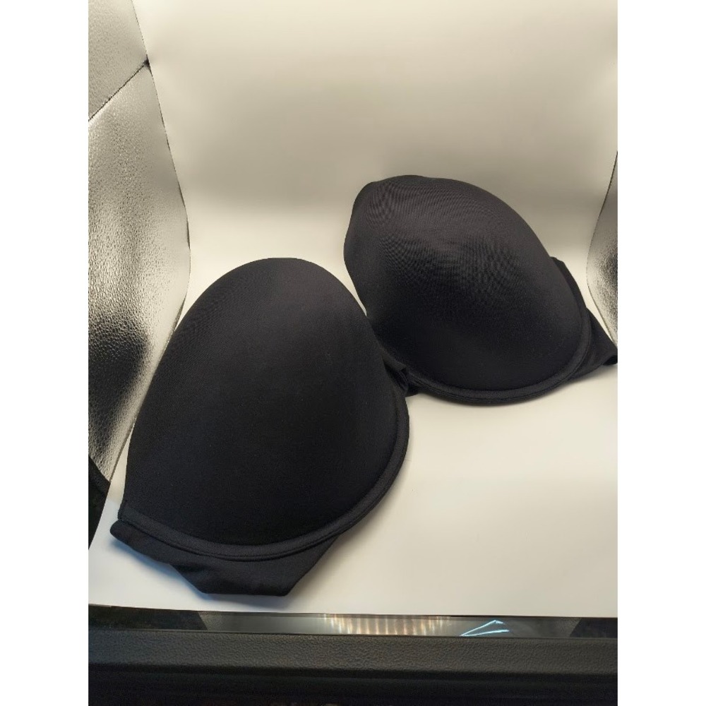 Cacique Black Intuition Full Coverage Strapless‎ Bra Size 46DD